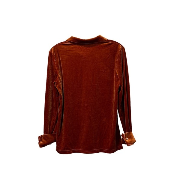 Women’s SHEIN Button Front Velvet Shirt Size 4 - Picture 2 of 11